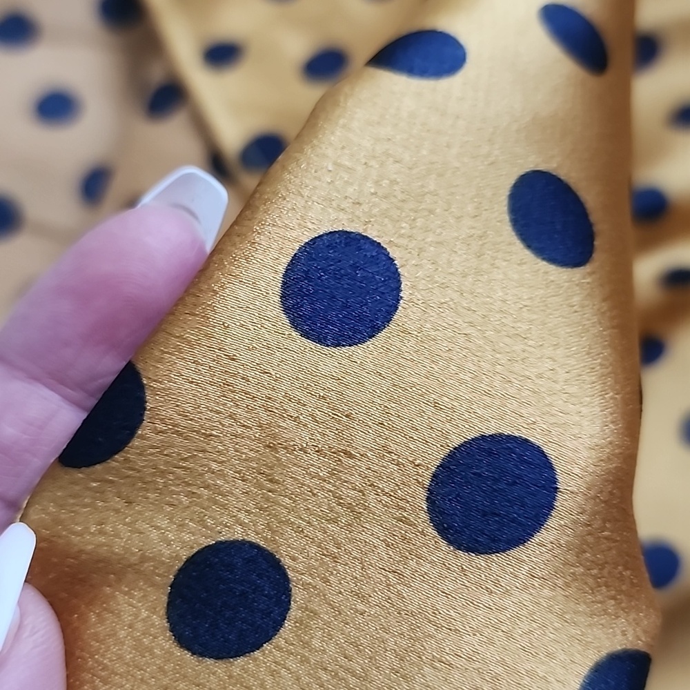 Unique Vintage Mustard Polka Dot Midi Dress Size 4. New No Tags - Picture 9 of 11